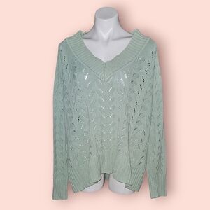 Sonoma Mint Green V-Neck Sweater